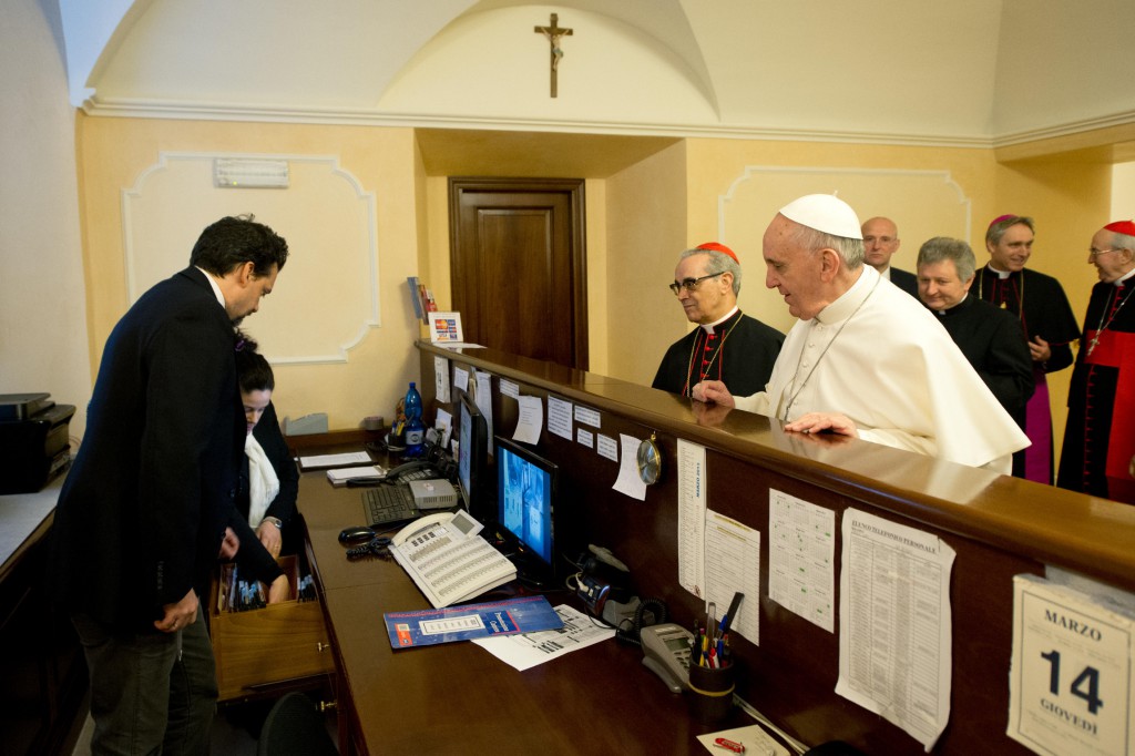 Newly elected Pope Francis checks out of church-run residence where he stayed in Rome