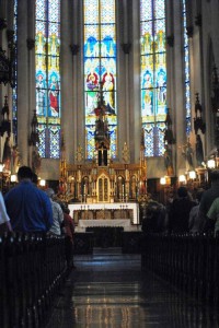 St. Joseph Church in Detroit still has its stained-glass windows made in the 1800s.