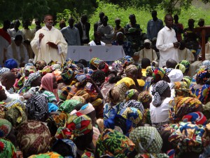 Fr. George Palliparambil, PIME, celebrates Mass during his time in Cameroon.