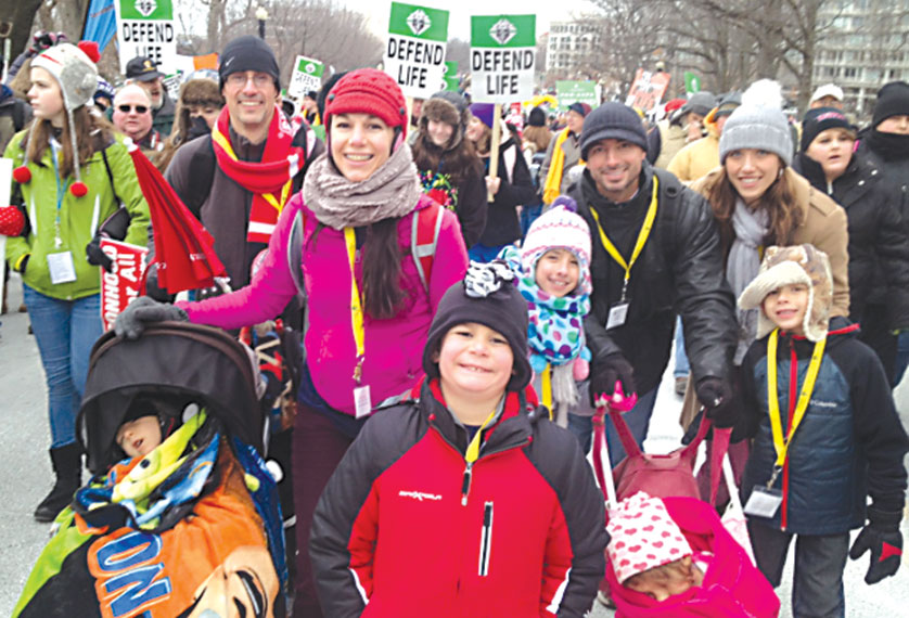 Chad Judice (left, black hat), participates with his family in the 2013 March for Life in Washington, D.C. A national speaker and author of “Waiting for Eli: A Father’s Journey from Fear to Faith,” and “Eli’s Reach: On the Value of Human Life and the Power of Prayer,” Judice will speak at the Life is a Gift Conference on Jan. 25 at Sacred Heart Major Seminary in Detroit, along with George Weigel and others in the pro-life movement.  