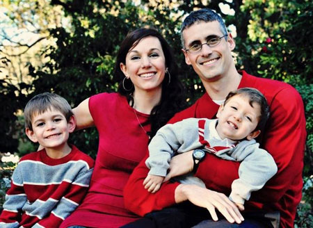 The Judice family’s Christmas 2011 photo: Ephraim, Ashley, Chad and Eli. 