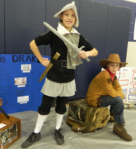Students at Holy Family Regional School in Rochester Hills dressed as famous European explorers and gave memorized speeches during a “wax museum” project in December. 