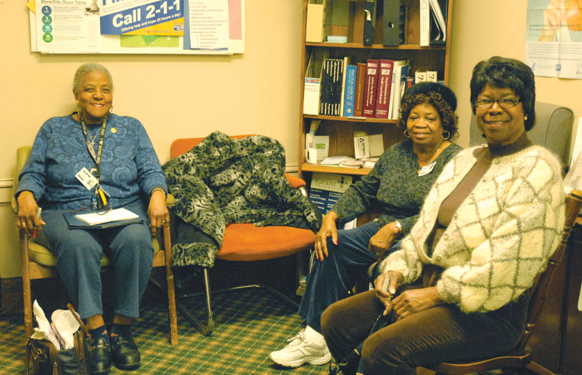 St. Pat’s clients wait in the wellness clinic provided by St. Patrick Senior Center. 