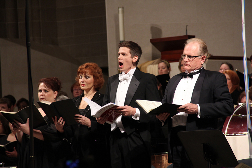 The Community Chorus of Detroit performs Giuseppe Verdi’s “Requiem” in memory of the victims of the Terezin concentration camp May 18 at the Cathedral of the Most Blessed Sacrament. 