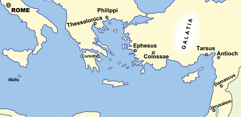 The city of Tarsus, in modern-day Turkey, was located on a well-traveled route in the Roman Empire.