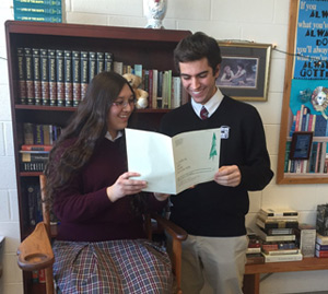 Katherine Espin, left, and Bradley Mansour, both juniors at Everest Collegiate High School and Academy in Clarkston, practice to audition for the spring musical, “Mary Poppins.”
