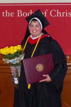 Sr. Francesca Thèrése Bozzo, OSF, graduated summa cum laude from Sacred Heart Major Seminary in 2014.