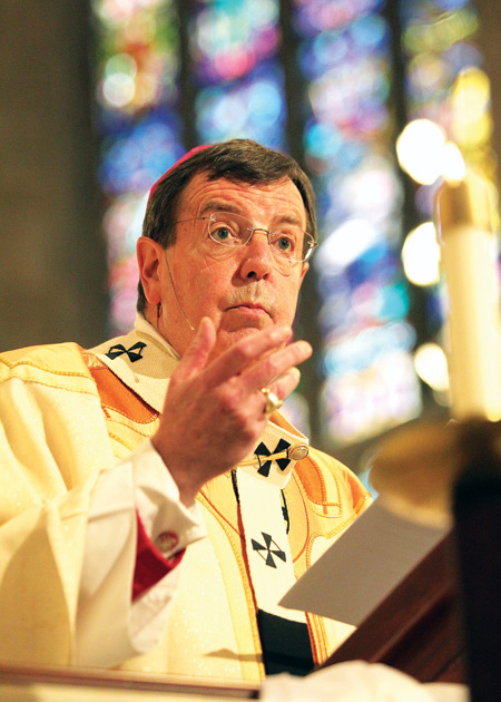 Archbishop Allen H. Vigneron delivers a moving homily April 2 during the annual Chrism Mass at the cathedral, where he said many in today’s culture have grown “bored with Christ” and are “indifferent to the Gospel.”  