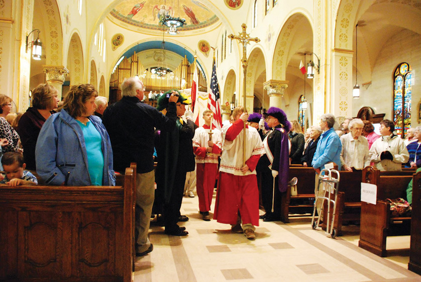 Nearly 700 people attended a “Traveling Catholic’s Mass Mob” on April 19 at St. Hyacinth Church in Detroit’s historic Poletown district.  