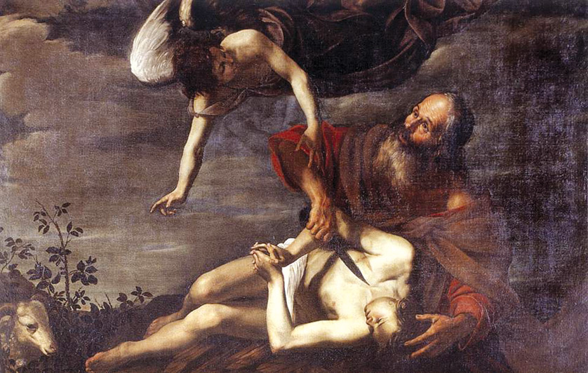 An angel stops Abraham from sacrificing his son, Isaac, in this 17th century work by Orazio Riminaldi, which is in the Galleria Nazionale d'Arte Antica