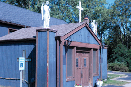 The entrance to the Shrine of the Immaculate Heart of Mary in Pontiac.