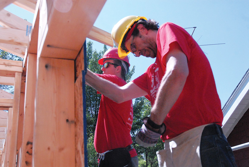 Volunteers start work Aug. 15 on the Pope Francis House int he Morningside neighborhood of Detroit. The special Habitat for Humanity project is the result of an anonymous donation.