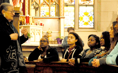 Sr. Nina Rodriguez, CSJ, teaches students that the "Day of the Dead" is about celebrating life, and recognizing death as a part of life.