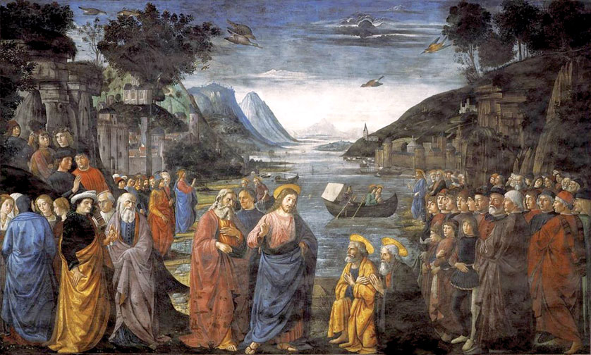 Jesus calls the Twelve Apostles in this 15th century work by Ghirlandaio Domenico in the Sistine Chapel. Biblically speaking, the fact that Jesus chose twelve apostles - and only twelve - is symbolically significant. CNS Photo