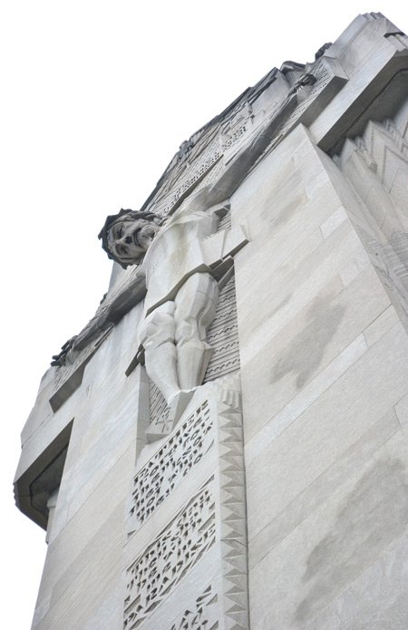 The "Crucifixion Tower" of the National Shrine of the Little Flower Basilica towers over Woodward Avenue in Royal Oak. The Shrine became the Archdiocese's first basilica in January. Mike Stechschulte | The Michigan Catholic