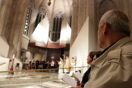 A man prays during a special service Nov. 20 at the Cathedral of the Most Blessed Sacrament in Detroit for the protection of Christians in the Middle East. Jonathan Francis | Archdiocese of Detroit