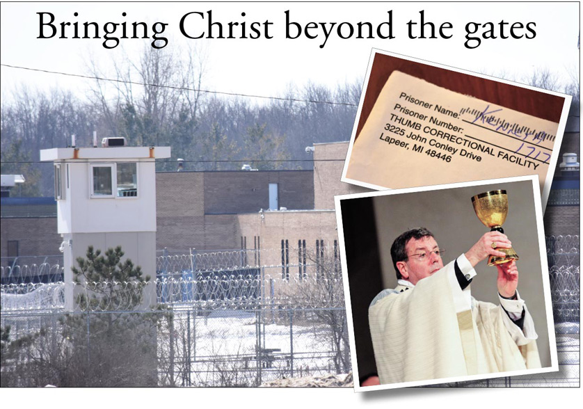 Archbishop Allen H. Vigneron celebrated Mass on Feb. 28 for inmates inside the Thumb Correctional Facility in Lapeer as part of his efforts to be an example of compassion during the Jubliee of Mercy. Michigan Catholic reporters were prohibited from taking photos inside the prison facility, where several inmates expressed their deep gratitude for the archbishop's gesture. Michigan Catholic photo illustration
