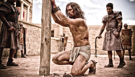 Jesus is scourged at the pillar in this scene from the 2014 movie "Son of God." Fox| CNS Photo