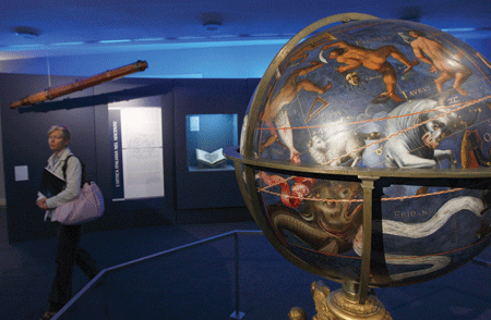 A globe of the heavens from 1567, showing the main constellations seen from Europe, is displayed in a 2009 exhibit at the Vatican Museums. Despite professing to believe in "science" and "logic," the atheist places as much faith in matter - and perhaps even more - than the Christian does in God. Paul Haring|CNS Photo
