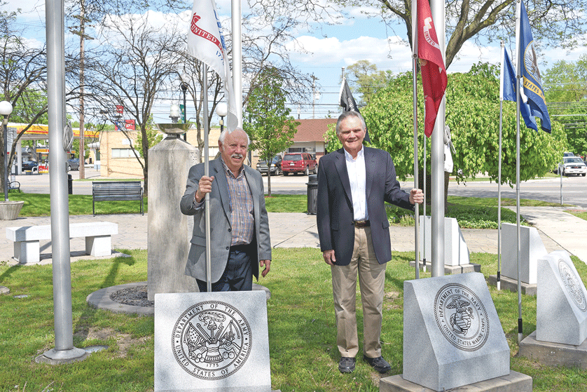 Gary Hinkle, left, and Paul Daniel, veterans and parishioners of St. Colette Parish in Livonia, are recruiting fellow veterans to volunteer with the Veterans Court, which helps mentor servicemen and servicewomen who find trouble transitioning to civilian life. Dan Meloy | The Michigan Catholic