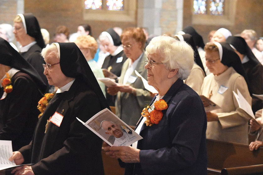 Sr. Beverly Pettke, OSM, celebrating 60 years of consecrated life with the Servants of Mary, participates in a Mass with other religious jubilarians June 5 at Sacred Heart Major Seminary. Dan Meloy | The Michigan Catholic