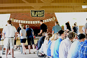 Students who will attend the military academy at West Point gather for a picnic lunch in the spring to meet one another and learn about life as a cadet.