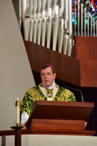 Archbishop Allen H. Vigneron delivers his homily during the Mass of thanksgiving. 