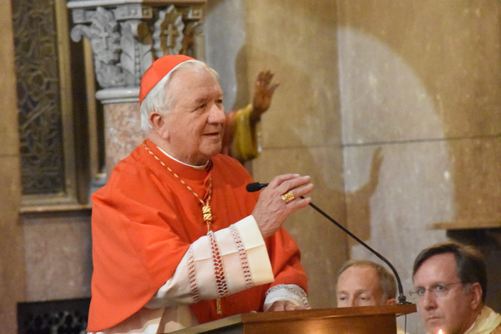 Cardinal Adam J. Maida, former archbishop of Detroit, addresses synod members at the conclusion of the closing Mass on Nov. 20 at St. Aloysius Church in Detroit. (Dan Meloy | The Michigan Catholic)