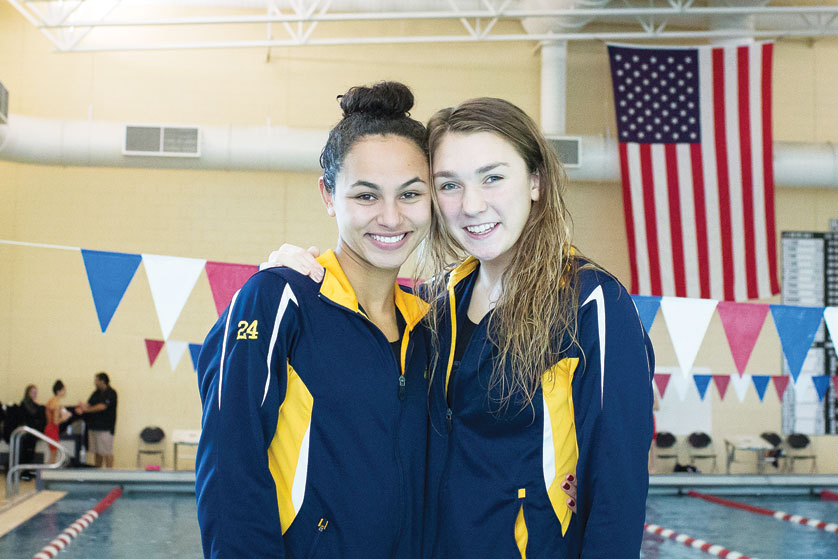 Marian senior swimmers Sophia Schott, left, and Kailyn Swantek will be taking their talents to the collegiate level in the fall: Schoot to Northwestern and Swantek to Pittsburgh. (Courtesy of Tammy Eberhard)